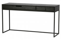 DESK BLACK ASH METAL FRAME 2 DRAWERS 